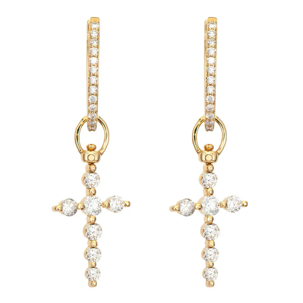 SINGLE | Diamond Cross Earring Charm or Pendant | .40c GSI 14k