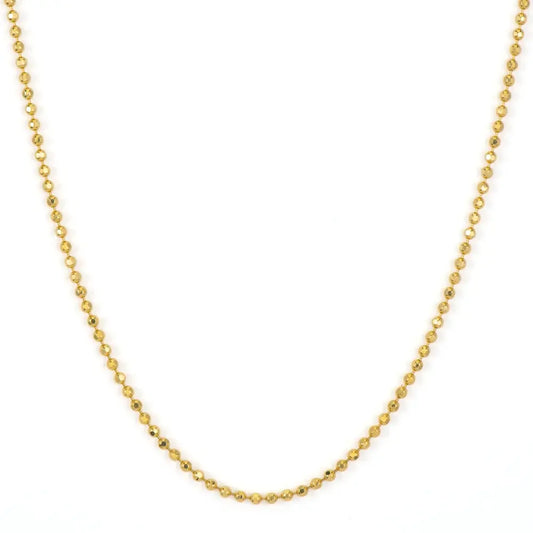 Diamond Cut Beaded Chain Necklace | 18in 14k