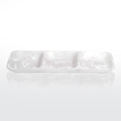 Resinware Handcrafted Tray | 3 Part Large 17in
