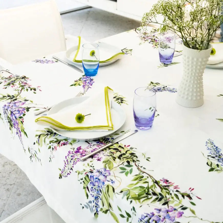 Floral Tablecloth | Lilac + Sage 70x70in