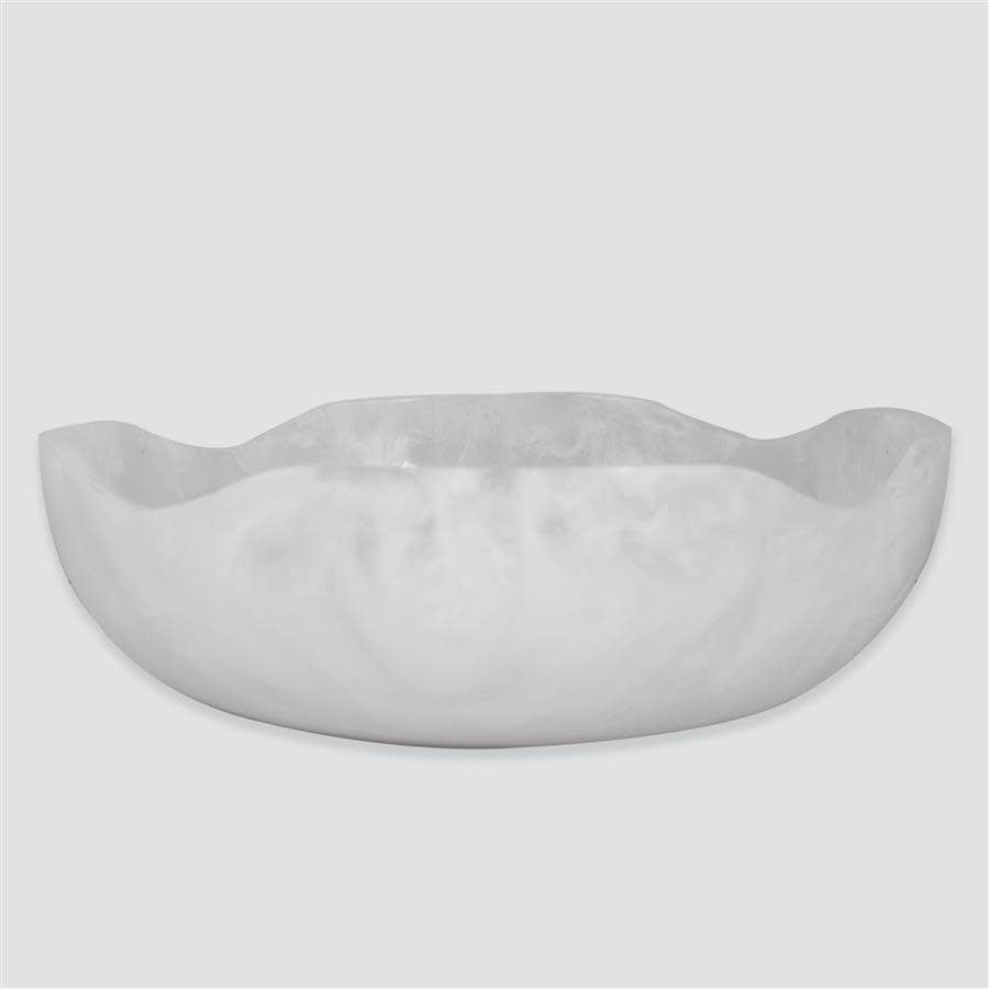 Resinware Handcrafted Large Bowl | 14.17x4.33in Snow