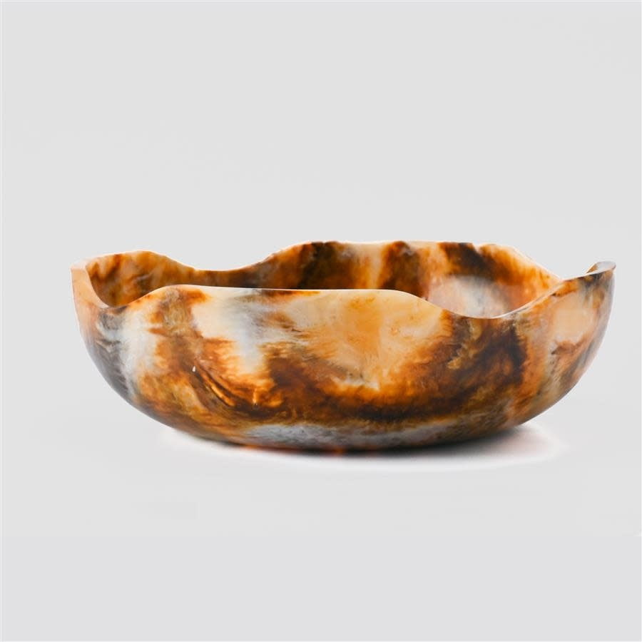 Resinware Handcrafted Large Bowl | 14.17x4.33in Cappuchino