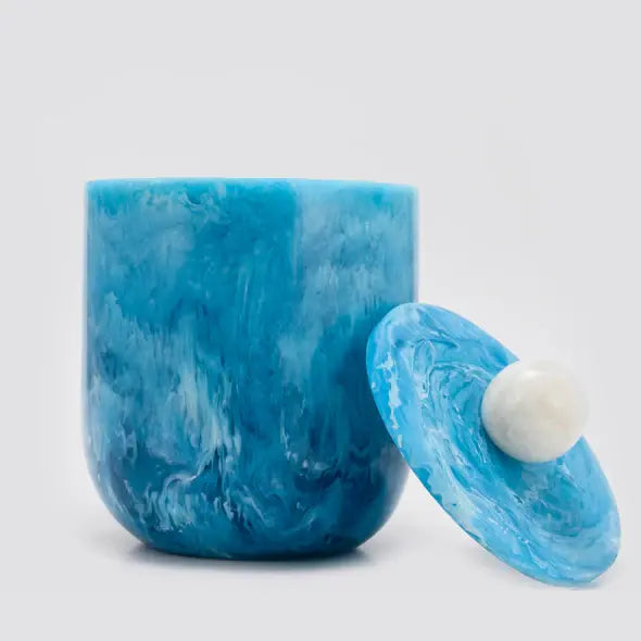 Resinware Handcrafted High Polish Ice Bucket | 6.5x7in Marine + Snow