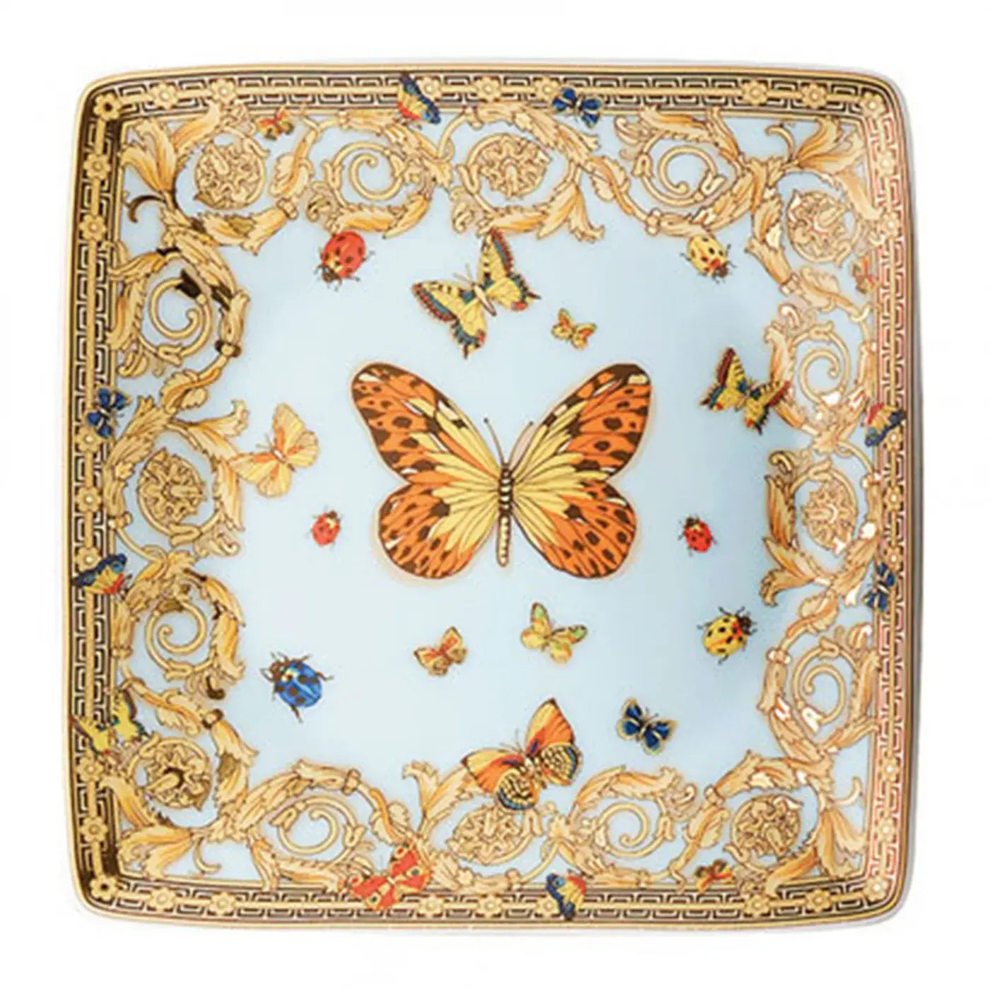 Versace Le Jardin Butterfly Garden Square Canape Dish | 4.75in
