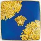 Versace Medusa Rhapsody Blue Square Canape Dish | 4.75in