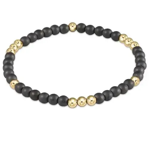 Worthy Pattern 3mm Bead Bracelet | Hematite