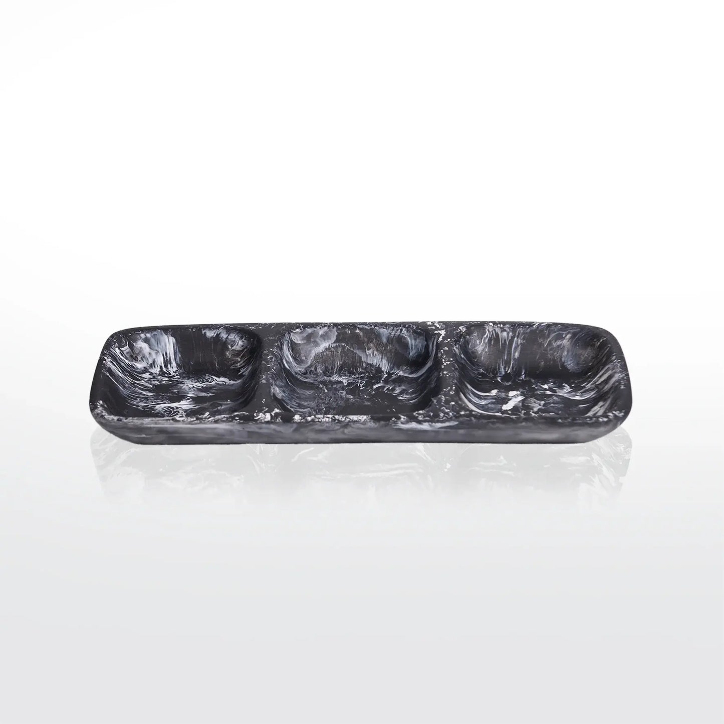 Resinware Handcrafted Tray | 3 Part Medium 14in