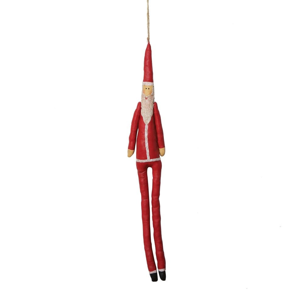 Hand Painted Canvas Santa Ornament 13"