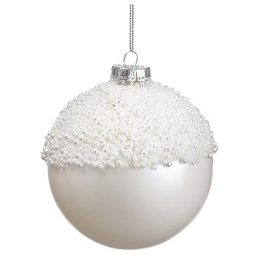 Pearl Ornament | White 4in