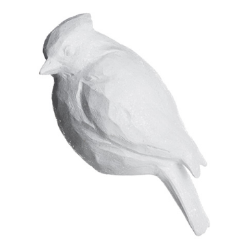 White Glittered Cardinal Bird | 8in Right
