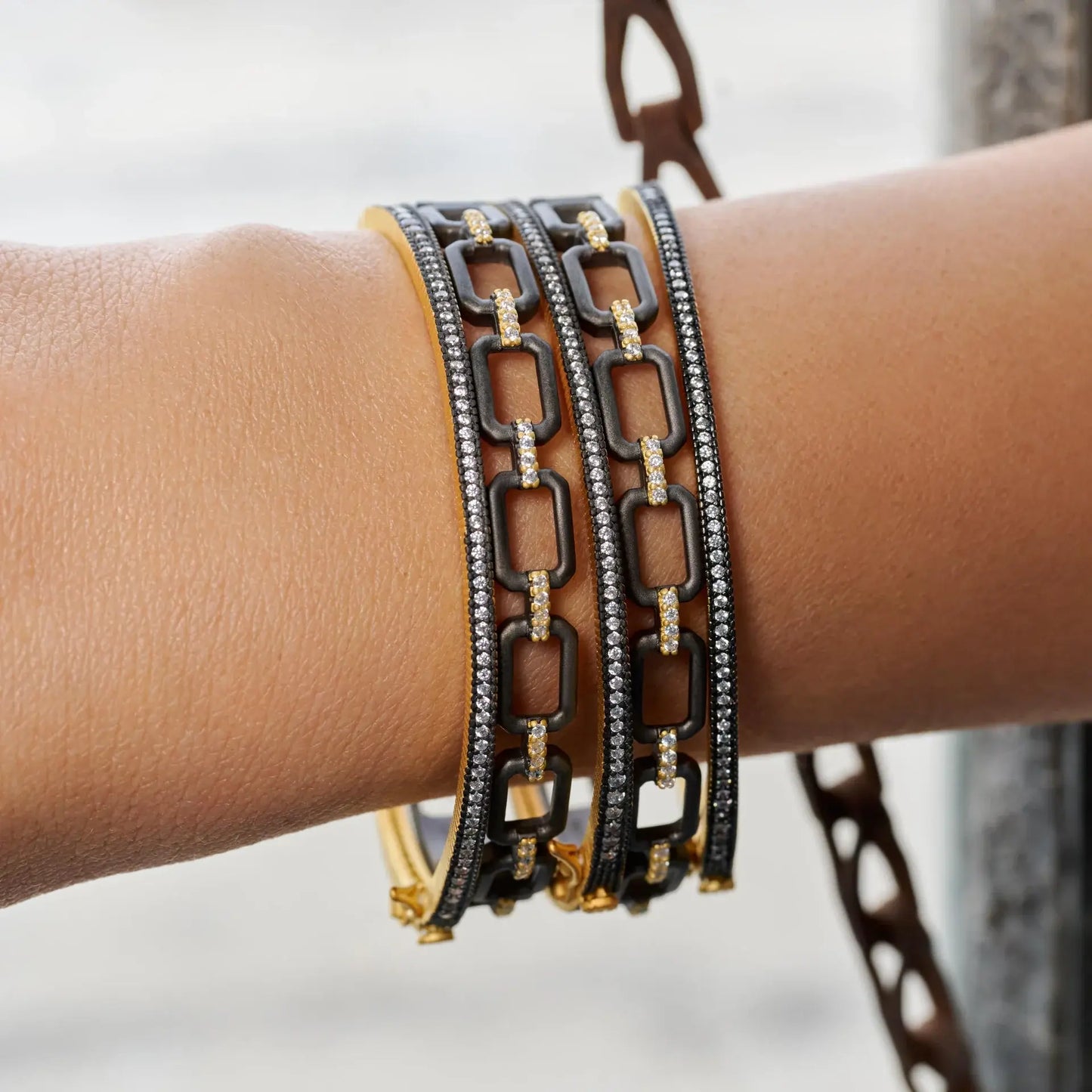 Chain Link Hinged Bangle