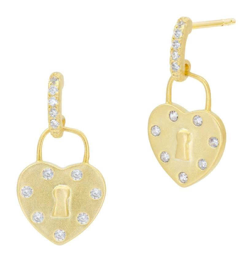 Locked in Love Charm Earrings