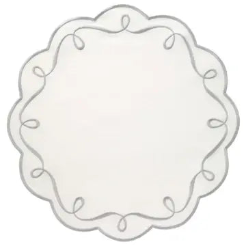 Bodrum Ribbon Twirl Round Placemats Set of 4 | 15in Celadon