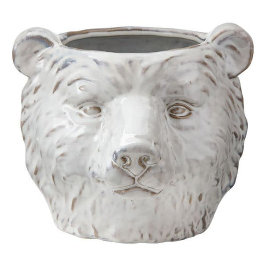 Stoneware Bear Planter | 7.25in x 9in