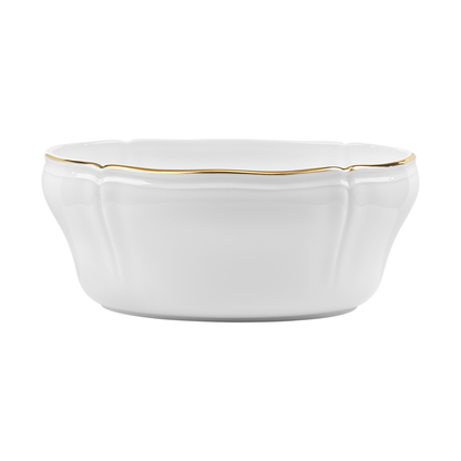 Ginori 1735 Corona Oro Brillante Oval Salad Bowl  | 9.75in