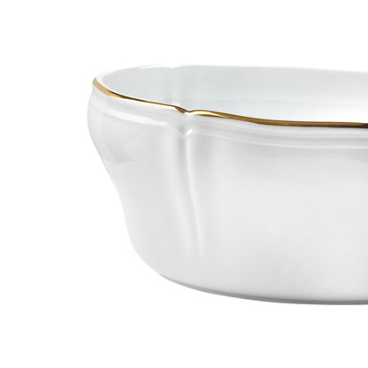 Ginori 1735 Corona Oro Brillante Oval Salad Bowl  | 9.75in