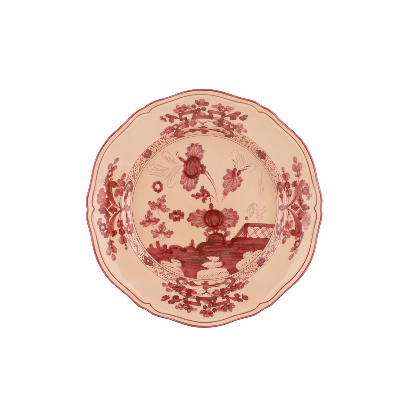 Ginori 1735 Oriente Italiano Flat Dinner Plate | Vermiglio Pink