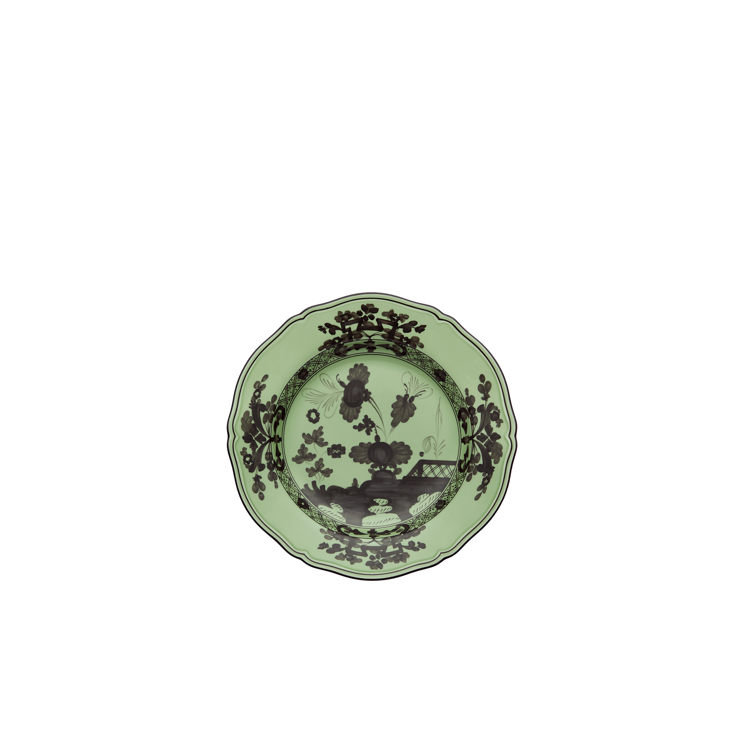 Ginori 1735 Oriente Italiano Flat Dinner Plate | Bario Green 10.5in