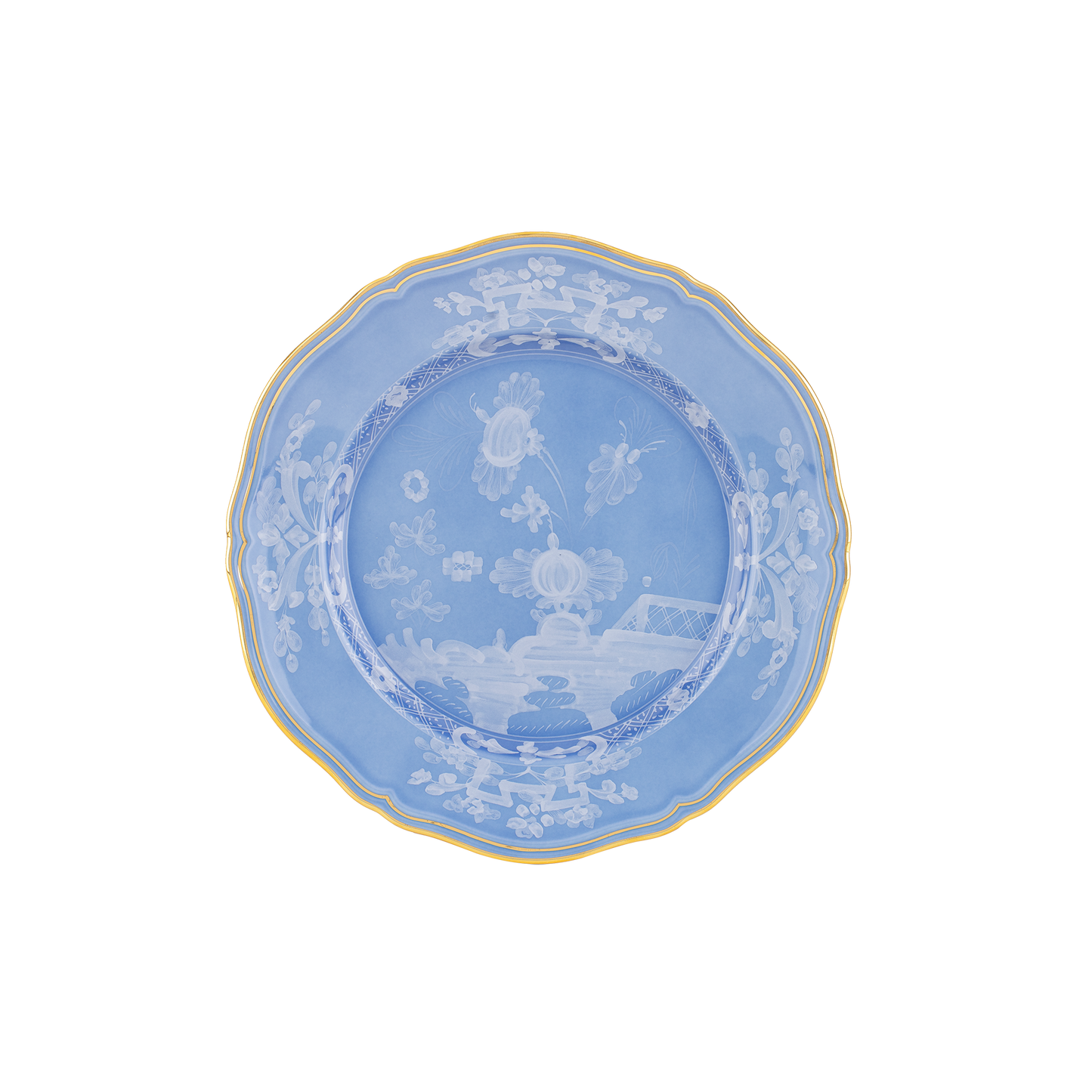 Ginori 1735 Oriente Italiano Flat Dinner Plate | Pervinca Blue 10.5in