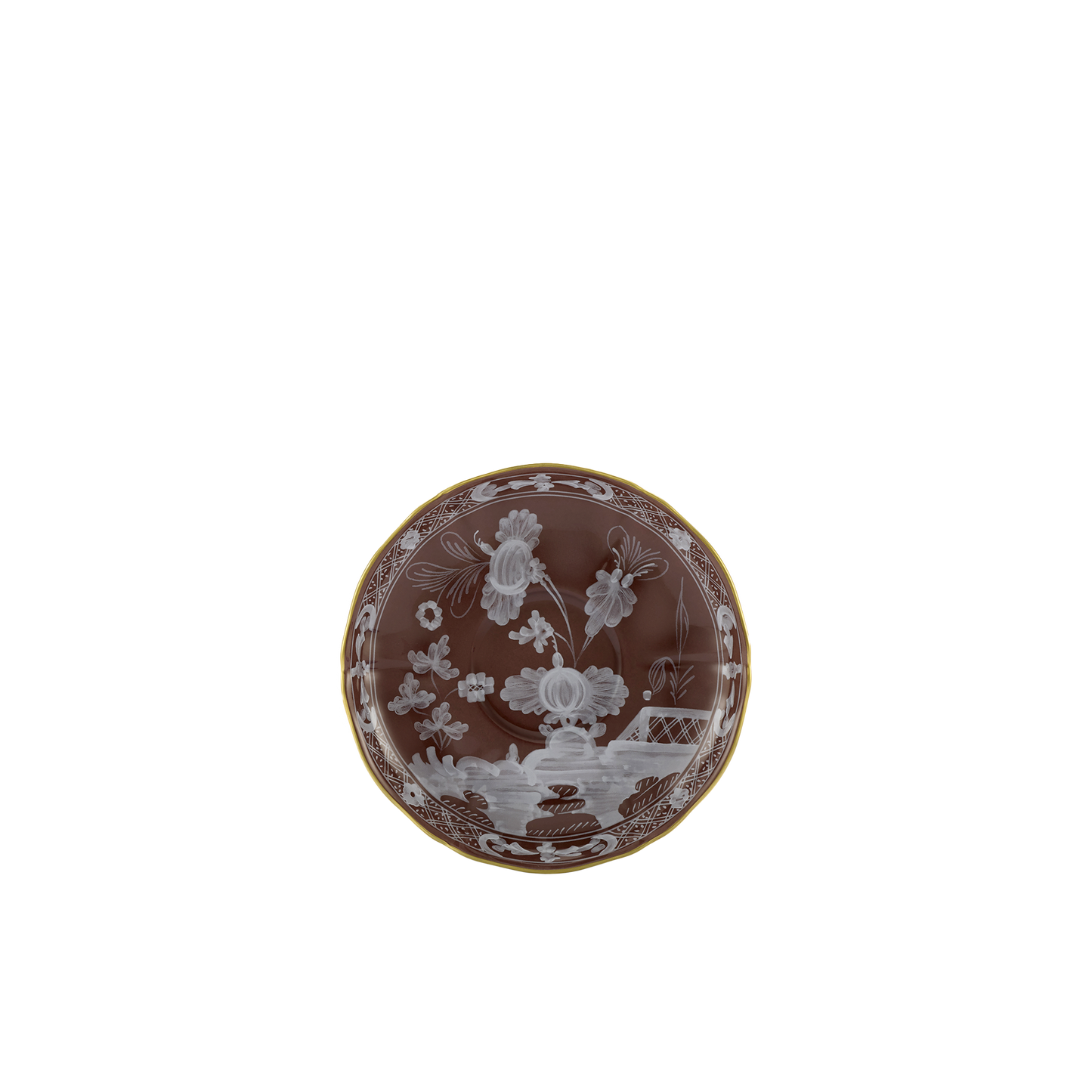Ginori 1735 Oriente Italiano Castagna Tea Saucer  | 6in