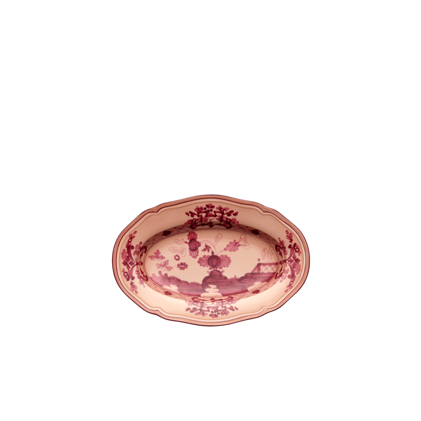 Ginori 1735 Oriente Italiano Vermiglio Oval Pickle Dish | 8.75in