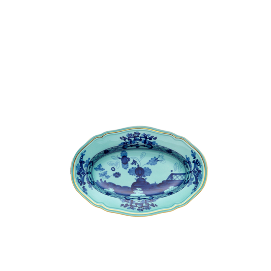 Ginori 1735 Oriente Italiano Pickle Dish | Iris Blue 9in