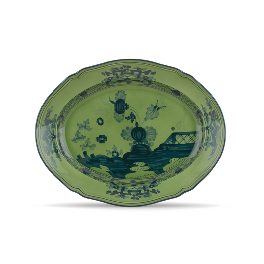Ginori 1735 Oriente Italiano Malachite Oval Platter | 13.5in