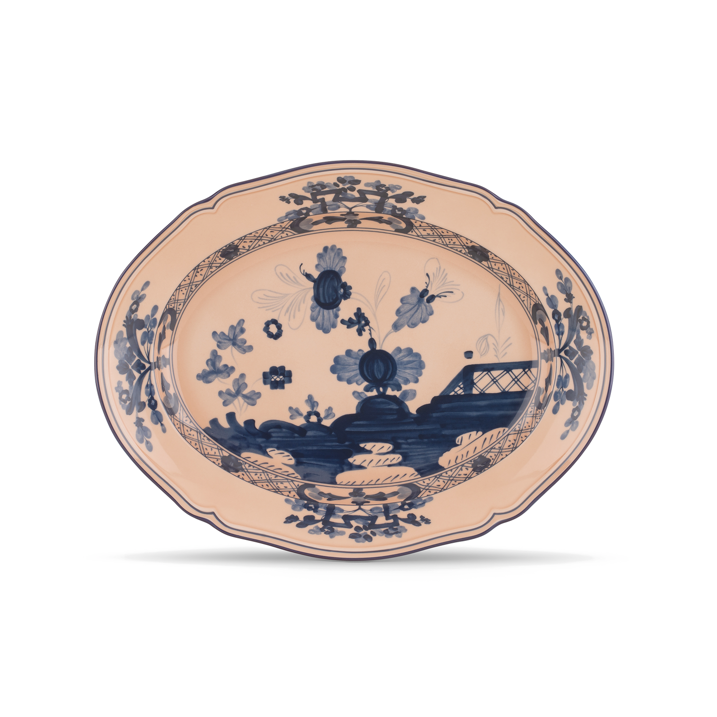 Ginori 1735 Oriente Italiano Cipria Oval Flat Platter | 13.5in
