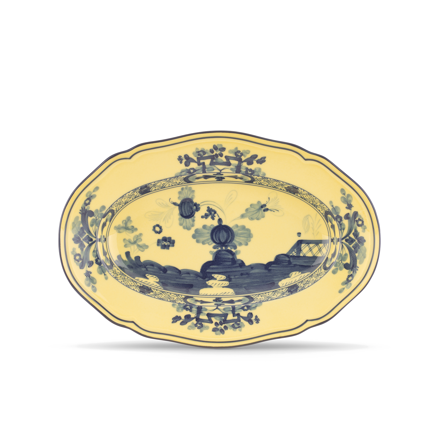 Ginori 1735 Oriente Italiano Citrino Oval Flat Platter | 13.5in