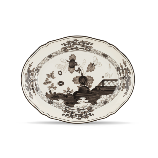 Ginori 1735 Oriente Italiano Albus Oval Flat Platter | 13.5in
