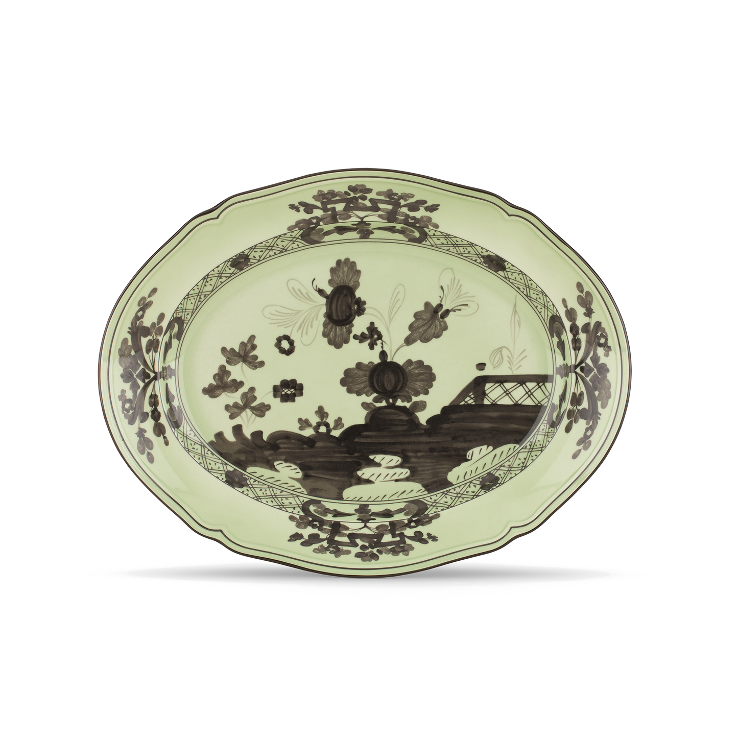 Ginori 1735 Oriente Italiano Bario Oval Flat Platter | 13.5in