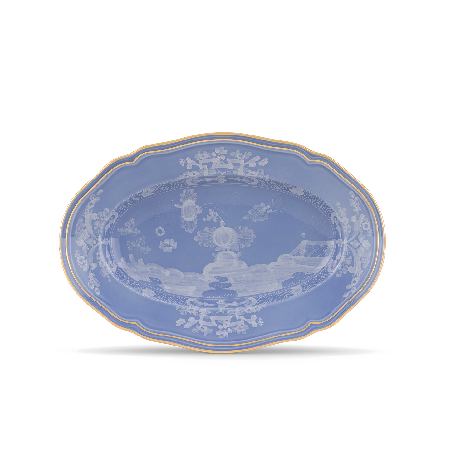 Ginori 1735 Oriente Italiano Pervinca Oval Flat Platter | 13.5in