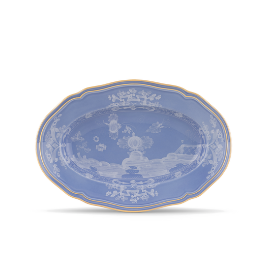 Ginori 1735 Oriente Italiano Pervinca Oval Flat Platter | 13.5in
