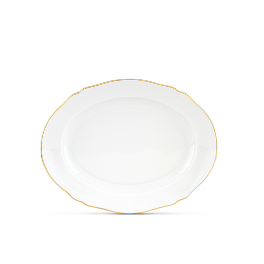 Ginori 1735 Corona Oro Brillante Oval Flat Platter  | 13.5in