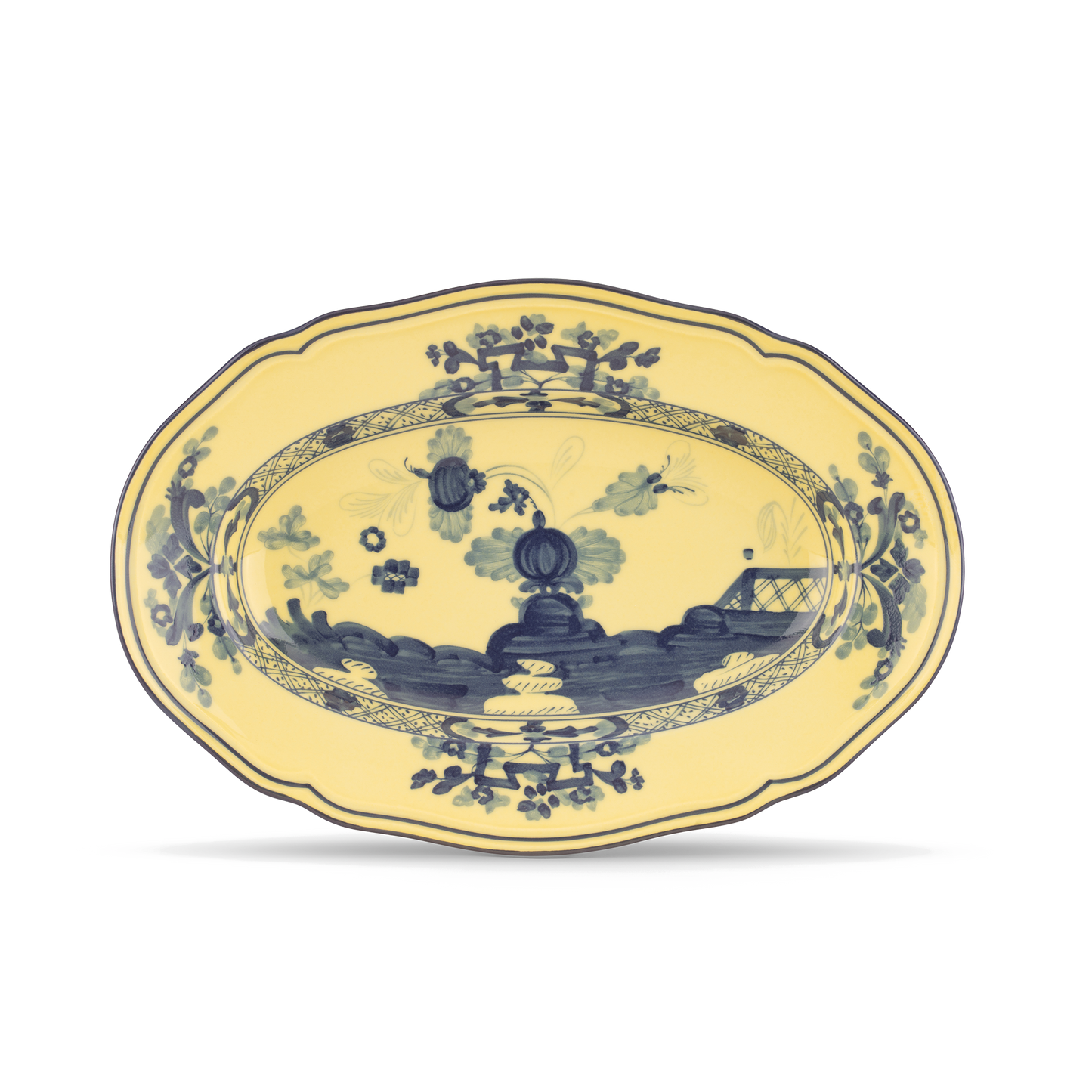 Ginori 1735 Oriente Italiano Citrino Oval Flat Platter | 15in