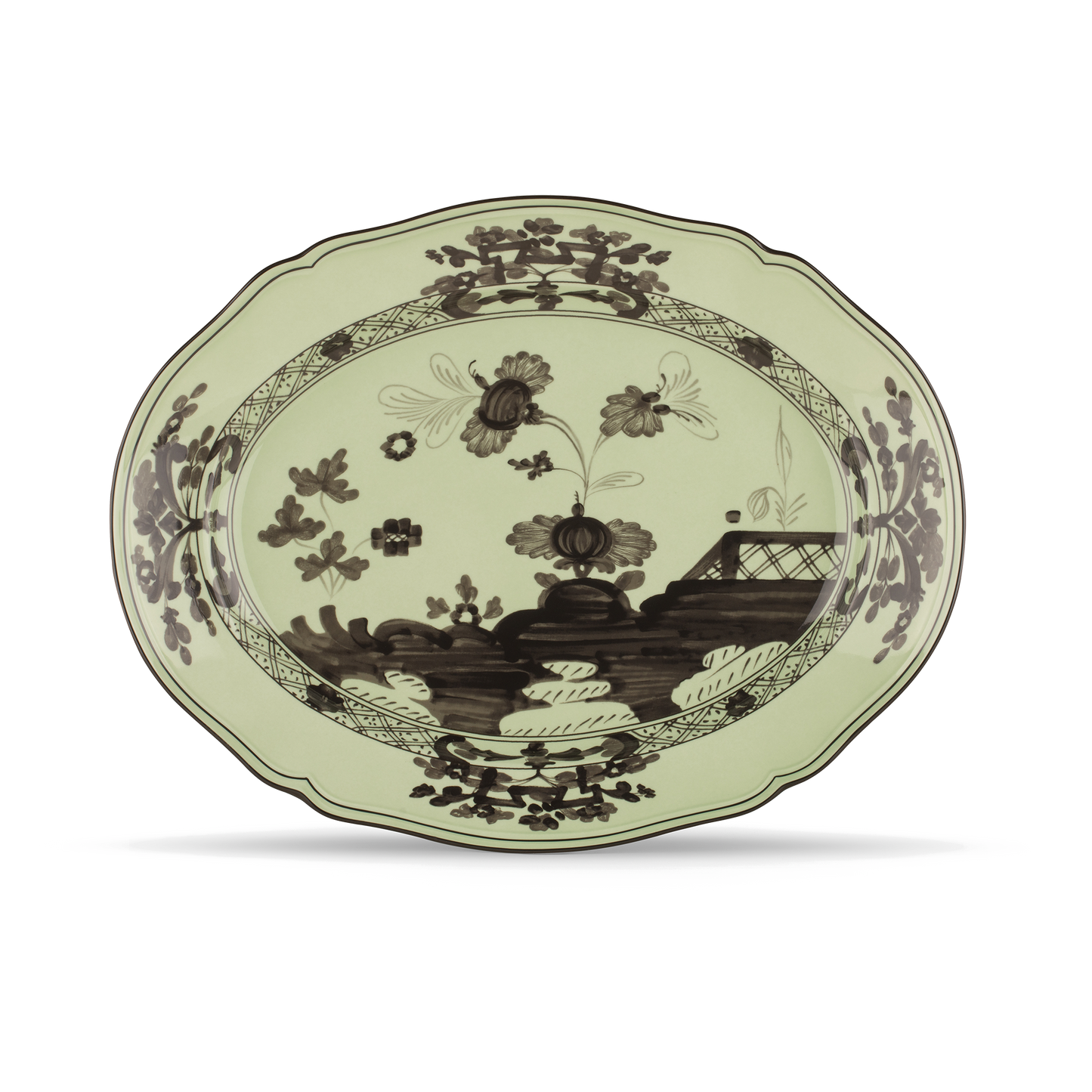Ginori 1735 Oriente Italiano Bario Oval Flat Platter | 15in