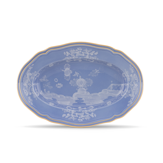 Ginori 1735 Oriente Italiano Pervinca Oval Flat Platter | 15in