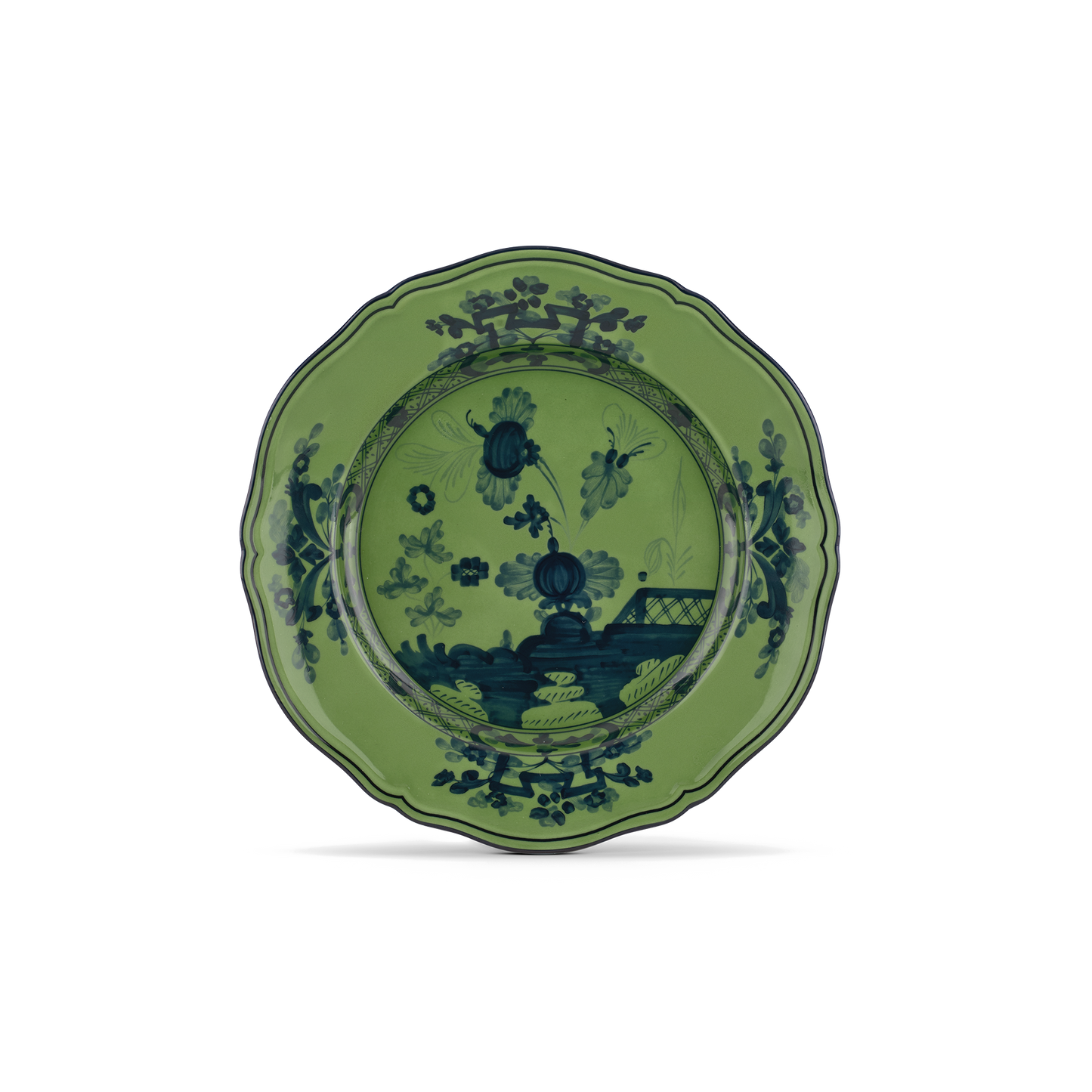 Ginori 1735 Oriente Italiano Malachite Round Flat Platter | 12.25in