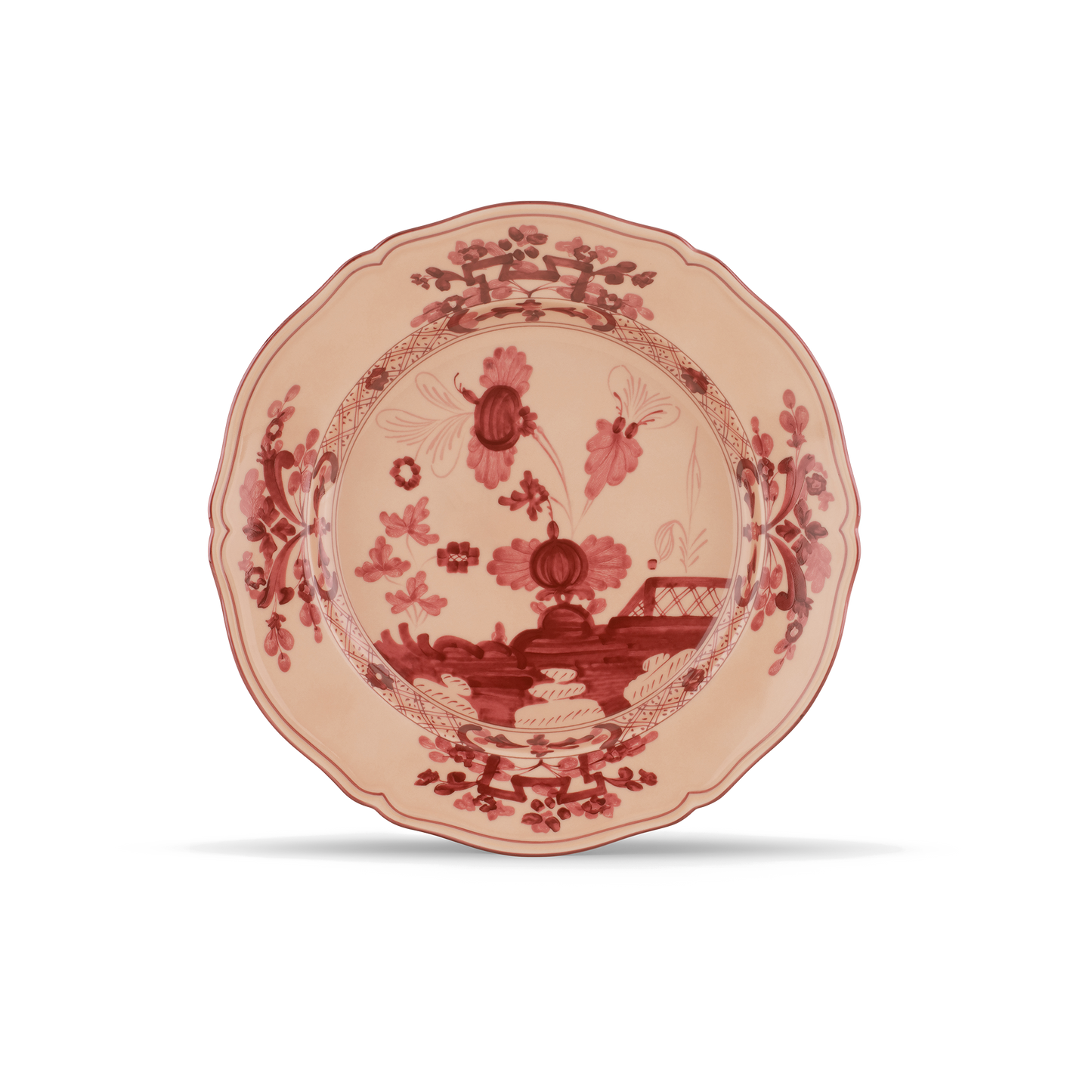 Ginori 1735 Oriente Italiano Vermiglio Round Flat Platter | 12.25in