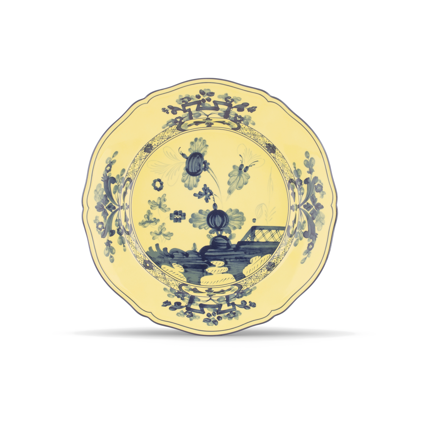 Ginori 1735 Oriente Italiano Citrino Round Flat Platter | 12.25in