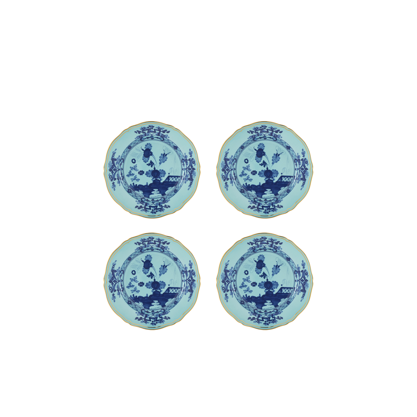 Ginori 1735 Oriente Italiano Iris Set of 4 Dessert Plate | 8.2in