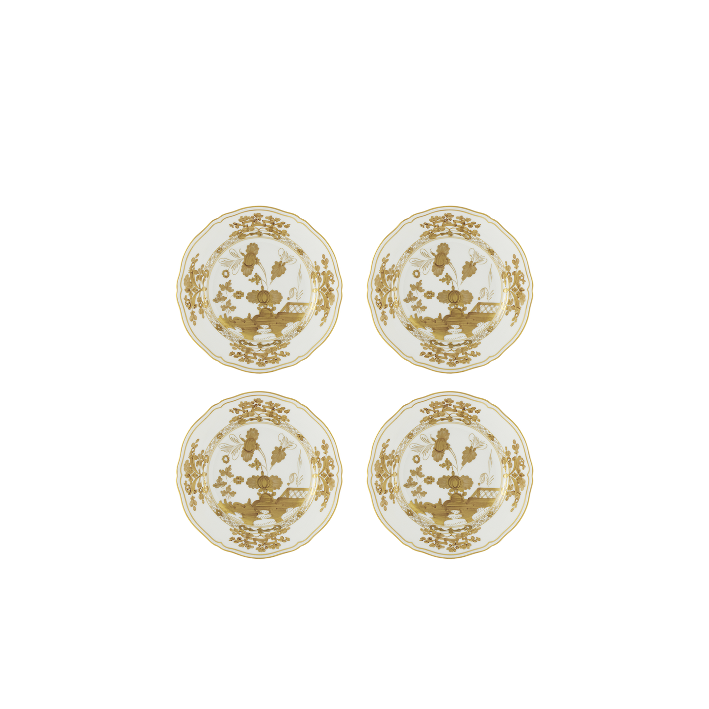 Ginori 1735 Oriente Italiano Aurum Set of 4 Dessert Plate | 8.2in