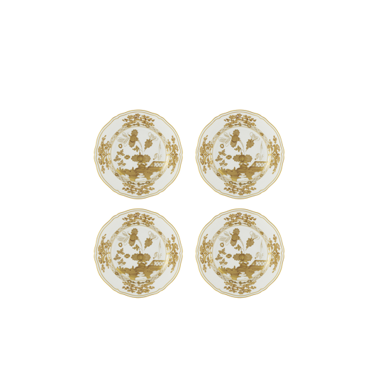 Ginori 1735 Oriente Italiano Aurum Set of 4 Dessert Plate | 8.2in