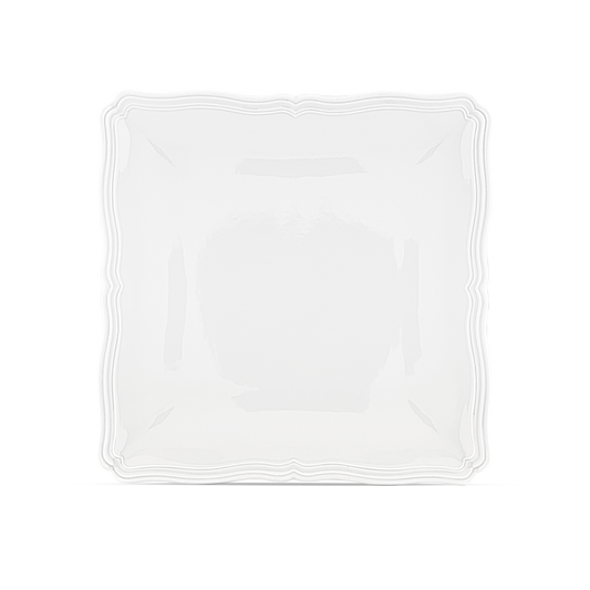 Ginori 1735 Antico Doccia Bianco Large Square Flat Plate | 11.25in