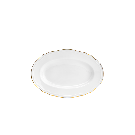 Ginori 1735 Corona Oro Brillante Oval Pickle Dish  | 8.75in