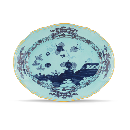 Ginori 1735 Oriente Italiano Iris Large Flat Oval Platter | 15in