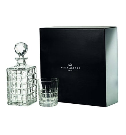 Crystal Cubed Whisky Decanter + Old Fashioned Glass | 25oz