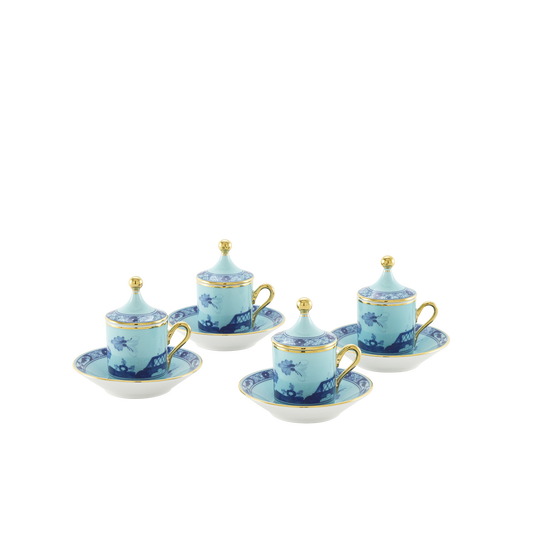 Ginori 1735 Oriente Italiano Iris Coffee Set for 4 | 12Piece