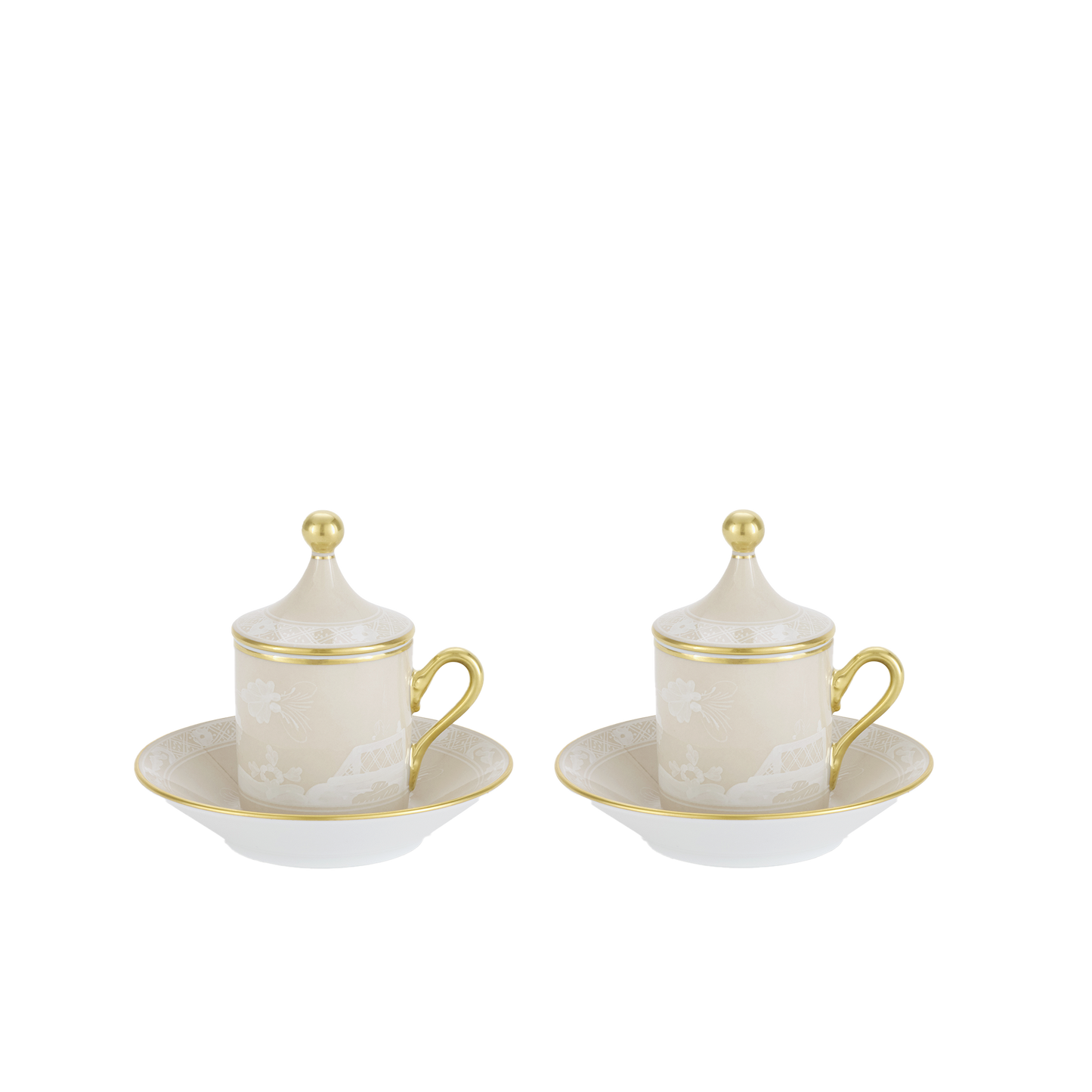 Ginori 1735 Oriente Italiano Meringa Tête À Tête Coffee Set