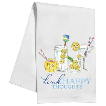 Kitchen Towel Dink Happy Thoughts Pickleball